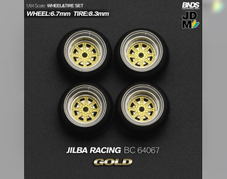 Jilba Racing Alloy Wheel & Rim set, gold/chrome