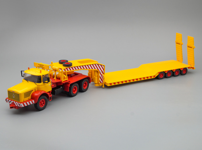 BERLIET TB 015 M3 6x4 с прицепом-тяжеловозом (1960), Yellow/Red