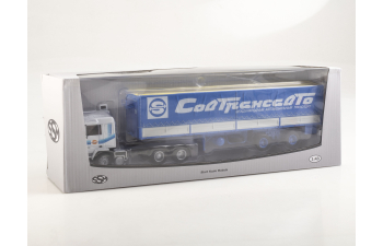 VOLVO F12 с полуприцепом Fruehauf Savoyarde Совтрансавто, белый / синий