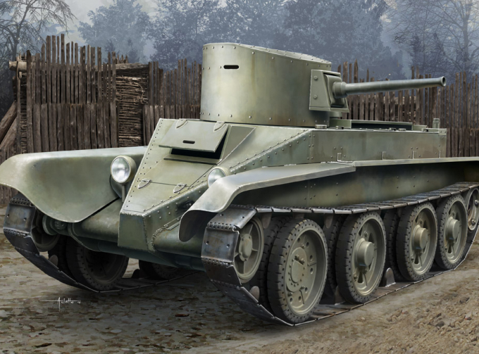 Сборная модель Советский лёгкий колёсно-гусеничный танк БТ-2