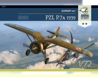 Сборная модель Самолет PZL P.7a Expert Set 1939 с картинами из сентябрьской кампании 1939 года