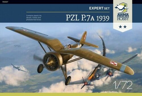 Сборная модель Самолет PZL P.7a Expert Set 1939 с картинами из сентябрьской кампании 1939 года