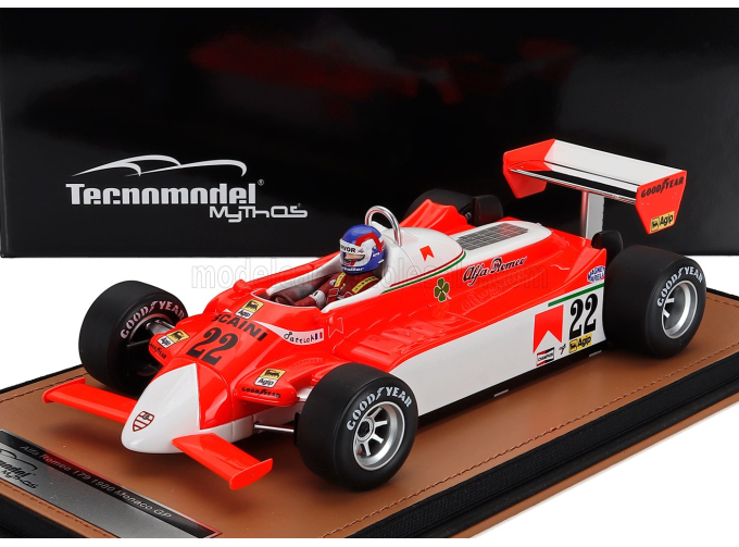 ALFA ROMEO F1 179 №22 Monaco Gp (with Pilot Figure) Patrick Depailler (1980),  White Red