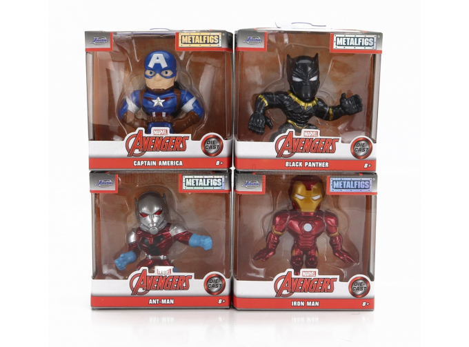 FIGURES Set 4x Avengers - Black Panter - Iron Man - Ant-man - Captain America - Cm. 6.0, Various