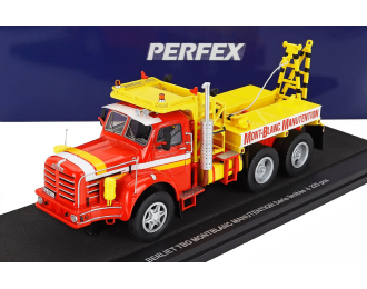 BERLIET Tbo Tractor Truck Montblanc Manutention 3-assi (1962), Red Yellow