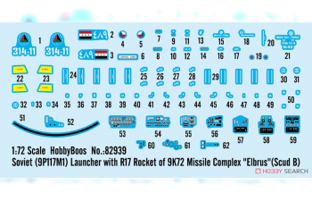 Сборная модель Советская (9П117М1) пусковая установка с ракетой Р17 ракетного комплекса 9К72 "Эльбрус" (Scud Б)