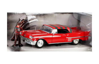 CADILLAC Series 62 (1958) из фильма "Фредди Крюгер" с фигуркой, красный