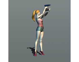 Фигура Девушка с пневмопистолетом, окрашенная