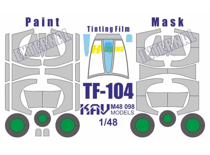 Маска окрасочная двусторонняя на TF-104 Profi (Hasegawa)
