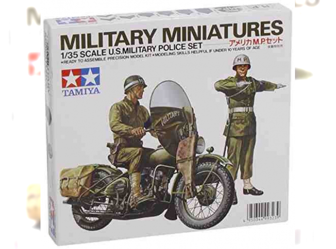 Сборная модель Американские военные полицейские, 2 фигуры и мотоцикл