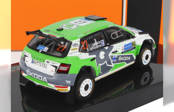 SKODA Fabia Rally2 Evo N27 Rally Estland (2022) E.lindholm - R.Hamalainen, Green White Grey