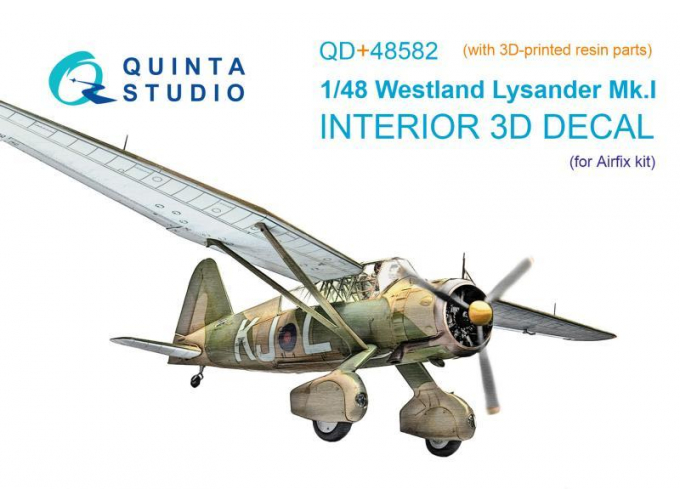 3D Декаль интерьера кабины Westland Lysander Mk.I (Airfix) (с 3D-печатными деталями)