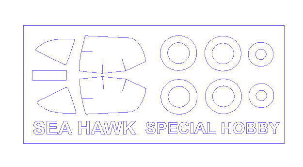 Набор масок окрасочных для остекления модели Hawker Sea Hawk + маски на диски и колеса