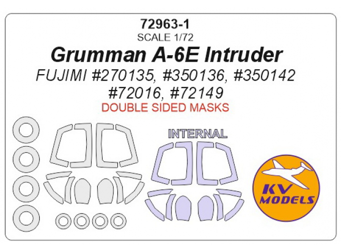 Маска окрасочная для Grumman A-6E Intruder - двусторонние маски (FUJIMI)
