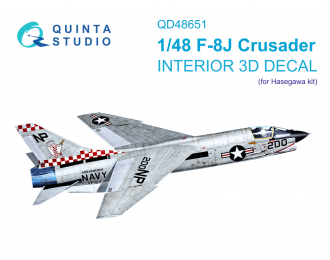 3D Декаль интерьера кабины F-8J Crusader (Hasegawa/Hobby 2000)