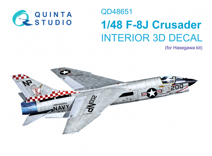 3D Декаль интерьера кабины F-8J Crusader (Hasegawa/Hobby 2000)