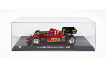 FERRARI F1 126 C2b №27 Season (1983) Patrick Tambay - Con Vetrina - With Showcase, Red