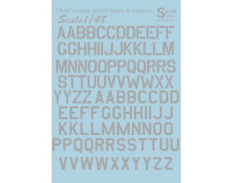 USAF modern stencil letters and numbers». Grey.The complete set 1,5 leaf. Wet decal