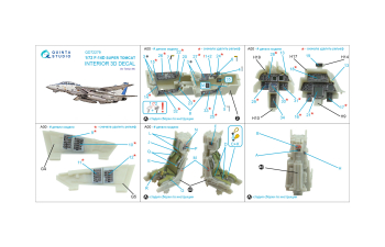 3D Декаль интерьера кабины F-14D Super Tomcat (Tamiya)