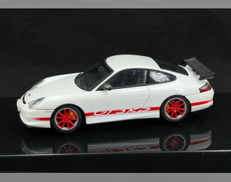 PORSCHE 911 GT3 RS (2004), white with red stripe on two sides