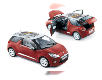 CITROEN DS3 (2010), sanguine red with white roof