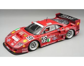 FERRARI F40 LM 3.5L Turbo V8 Team Ennea SRL № 59 24h Le Mans (1996) Piero Nappi - Robin Donovan - Tetsuya Ota - open rear trunck and engine part - close with magnetic system