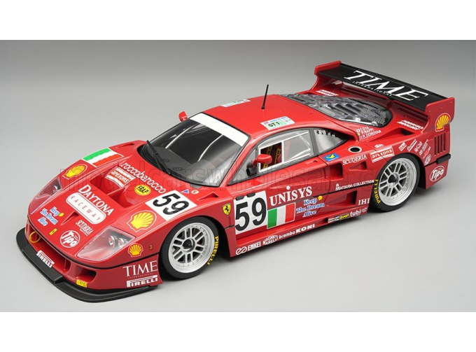 FERRARI F40 LM 3.5L Turbo V8 Team Ennea SRL № 59 24h Le Mans (1996) Piero Nappi - Robin Donovan - Tetsuya Ota - open rear trunck and engine part - close with magnetic system