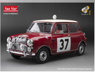 MINI Morris Cooper S winner Monte Carlo Rally #37 P.Hopkirk, H.Liddon (1964), red/white