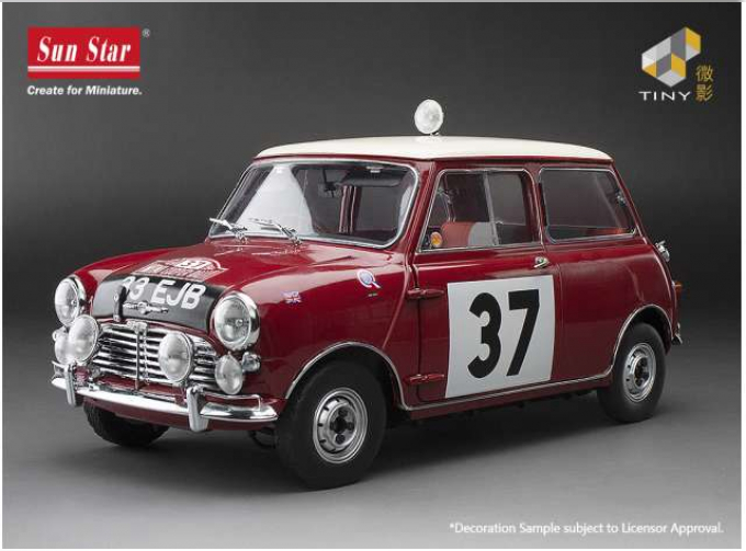 MINI Morris Cooper S winner Monte Carlo Rally #37 P.Hopkirk, H.Liddon (1964), red/white