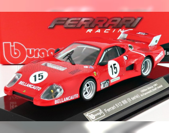 FERRARI 512bb Team Bellancauto №15 1000km Monza (1981) Maurizio Flammini - Spartaco Dini - Fabrizio Violati - Con Vetrina - With Showcase, Red
