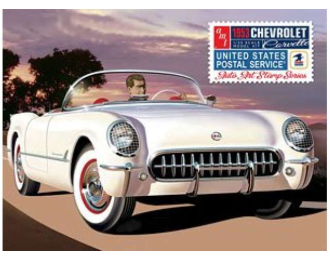 Сборная модель Chevrolet Corvette (USPS Stamp Series), plastic modelkit, white 1953