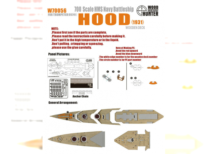 Набор деталей WWII Battleship HMS Hood Battleship 1931