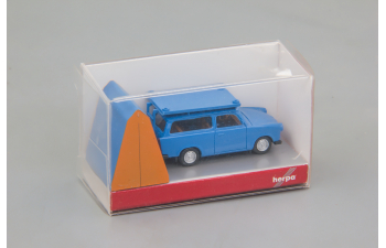 TRABANT 601 Universal Uni blue combined with Roof Tent Roof Top Tent