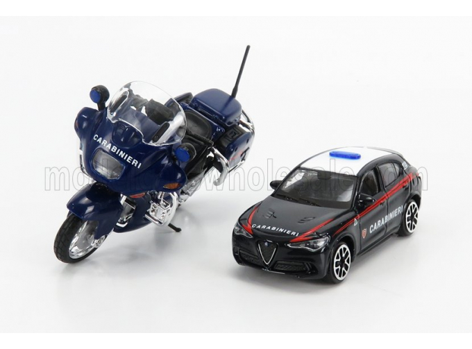 ALFA ROMEO Stelvio Carabinieri (2017) + Scale 1/18 R1100rt Carabinieri 2001, Blue