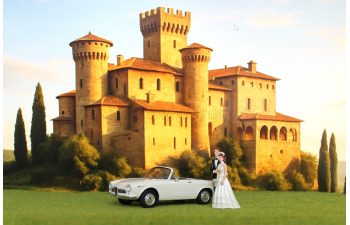 ALFA ROMEO Giulia Gt Cabriolet Spider Prototipo JUST MARRIED с двумя фигурками (1963), белый