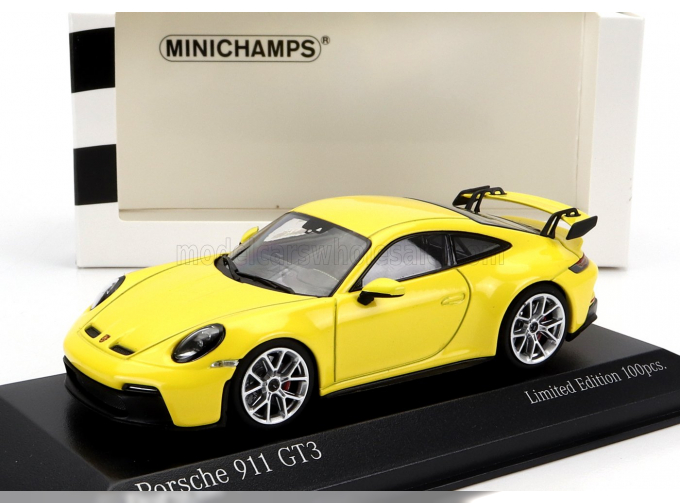 PORSCHE 911 992 Gt3 Coupe (2020) - Silver Rims, Yellow