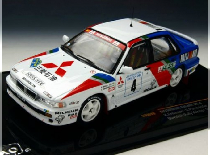 MITSUBISHI GALANT VR-4 4 (RALLIART) K.Eriksson-S.Parmander Winner Sweden Rally 1991, white