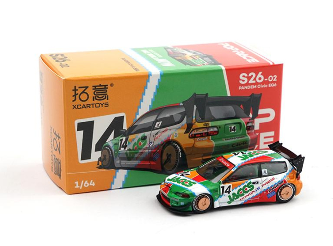 HONDA Civic EG6 Pandem #14, white / green / red