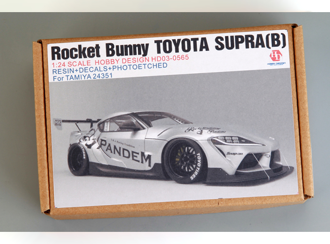 1/24 Rocket Bunny Toyota Supra(B) For T 24351(Resin+PE+Decals+Metal parts+Metal Wheels+Metal Logo)