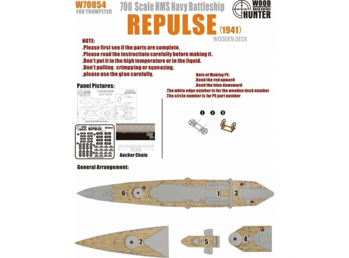 Набор деталей WWII Battlecruiser HMS Repulse