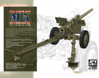 Сборная модель 3in Gun M5 On Carriage M1