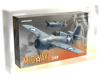 Сборная модель истребитель F4F-3 и F4F-4 Wildcat, MIDWAY комбо (2 в 1)