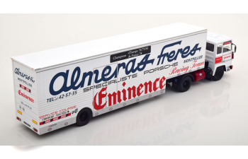 BERLIET TR280 с полуприцепом "Almeras Eminence Porsche Racing Team" (1980), white blue red