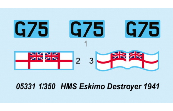 Сборная модель Корабль HMS Eskimo Destroyer 1941