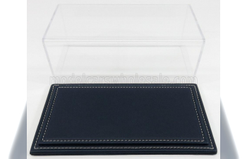 VETRINA DISPLAY BOX Maranello Base In Pelle - Leather Base Blue - Lungh.lenght Cm 23 X Largh.width Cm 12 X Alt.height Cm 8.5 (altezza Interna 7.7 Cm ), Plastic Display