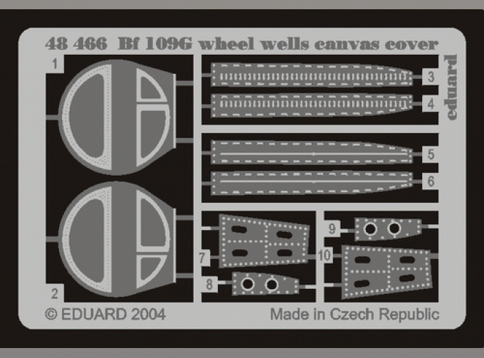 Фототравление Bf 109G wheel wells canvas cover