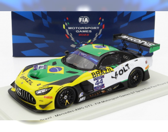 MERCEDES BENZ Amg Gt3 Team Brazil N44 Fia Motorsport Games Sprint Cup Paul Richard (2022) B.Baptista, White Yellow Green