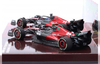 ALFA ROMEO F1 Set 2x C43 Team Kick №77 Australian Gp (2023) Valtteri Bottas + №24 Australian Gp (2023) Guanyu Zhou, Black Red