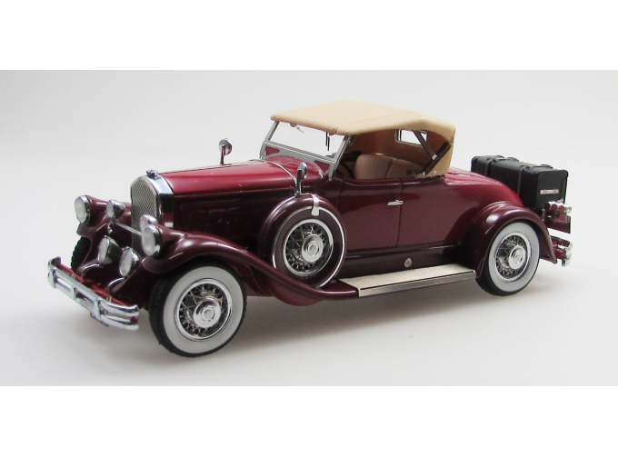 Pierce Arrow Model B Roadster top up (1930), dark red