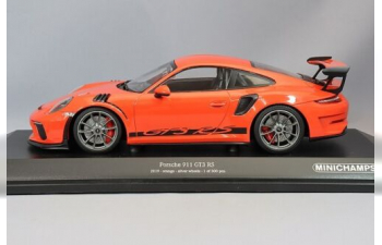 PORSCHE 911 GT3RS (991.2) (2019), orange, platinum wheels